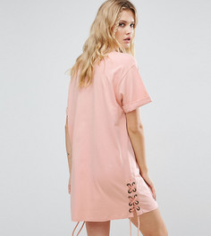 Платье-футболка со шнуровкой по бокам ASOS TALL - Розовый
