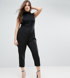 Комбинезон с кружевным верхом ASOS CURVE - Черный