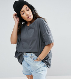Свободная футболка ASOS CURVE - Серый