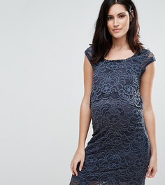 Двухслойное кружевное платье Mamalicious Nursing - Темно-синий Mama.Licious