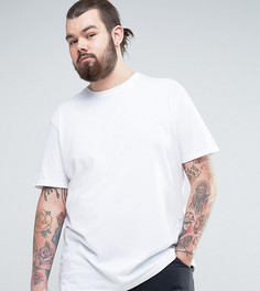 Длинная футболка с круглым вырезом ASOS PLUS - Белый