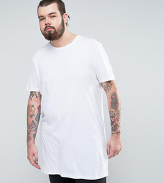 Длинная футболка с круглым вырезом ASOS PLUS - Белый