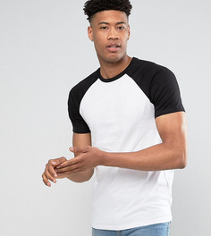 Футболка с контрастными рукавами реглан ASOS TALL - Белый