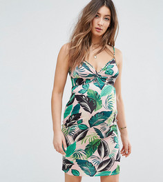 Розовый сарафан мини с пальмовым принтом ASOS Maternity - Мульти