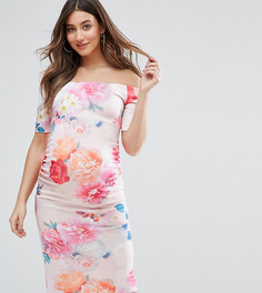 Платье с открытыми плечами и цветочным принтом ASOS Maternity - Мульти