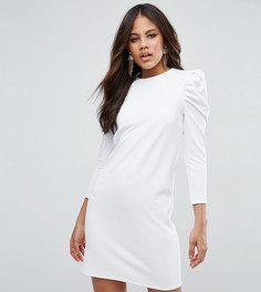 Платье мини из крепа с пышными рукавами ASOS TALL - Черный