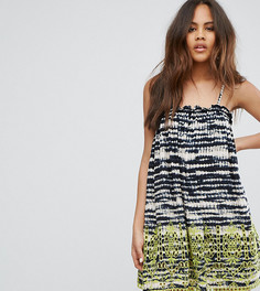 Свободное пляжное платье с вышивкой и размытым принтом ASOS TALL - Мульти