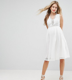 Платье для беременных с отделкой лесенка ASOS Maternity - Белый