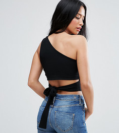 Топ на одно плечо с открытой спиной ASOS PETITE - Черный