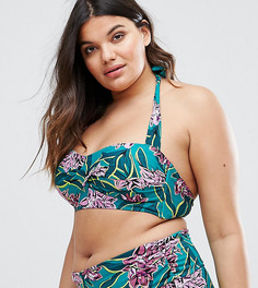 Бикини топ-халтер с цветочным принтом Junarose - Мульти