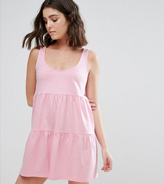 Свободный сарафан со шнуровкой на спине ASOS PETITE - Розовый