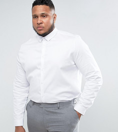 Белая зауженная рубашка из сатина ASOS PLUS Wedding - Белый