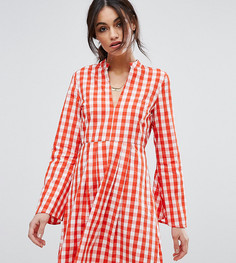 Приталенное платье мини в клетку с рукавами клеш Vero Moda - Мульти