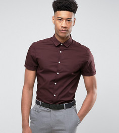 Бордовая приталенная рубашка ASOS TALL - Красный