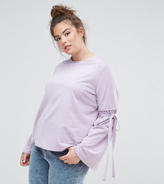 Топ с завязками на рукавах ASOS CURVE - Фиолетовый