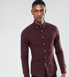 Приталенная оксфордская рубашка ASOS TALL - Красный