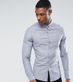 Приталенная оксфордская рубашка на каждый день ASOS TALL - Синий