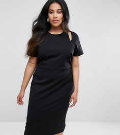 Платье-футляр миди с вырезами на плечах ASOS CURVE - Черный