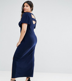 Платье макси в стиле кимоно с бретельками на спине ASOS CURVE - Темно-синий