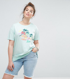 Футболка с принтом ASOS CURVE - Синий
