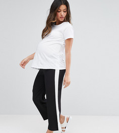 Широкие брюки в полоску ASOS Maternity - Черный