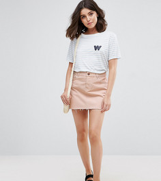 Розовая джинсовая юбка с заниженной талией ASOS PETITE - Розовый