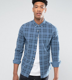 Рубашка классического кроя в клетку ASOS TALL - Синий