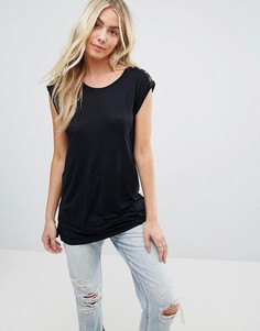 Футболка с удлиненным краем Brave Soul - Черный