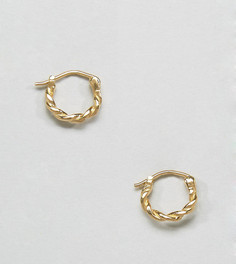 Винтажные серьги-кольца из позолоченного серебра 10мм ASOS - Золотой