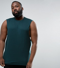 Удлиненная майка с глубокими проймами ASOS PLUS - Зеленый