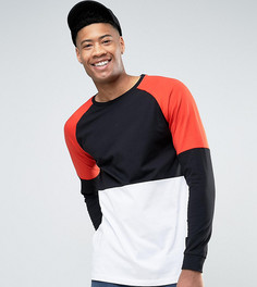 Длинный лонгслив колор блок ASOS TALL - Черный