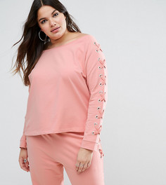 Свитшот для дома со шнуровкой ASOS CURVE - Розовый