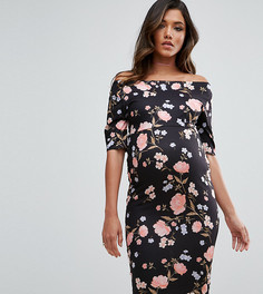 Платье с цветочным принтом и открытыми плечами ASOS Maternity TALL - Мульти
