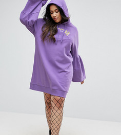 Платье с капюшоном и принтом ASOS CURVE - Фиолетовый