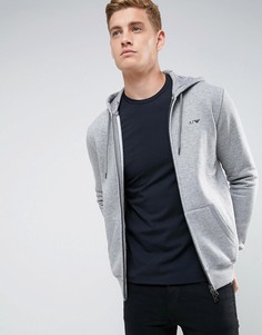 Худи серого цвета на молнии с логотипом Armani Jeans - Серый