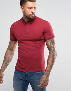 Поло бордового цвета облегающего кроя с контрастной окантовкой Armani Jeans - Красный
