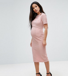 Фактурное структурированное платье с вырезами ASOS Maternity - Розовый