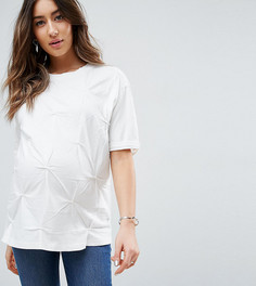 Оверсайз-футболка с защипами ASOS Maternity - Белый