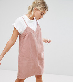 Розовое платье-комбинация из вельвета ASOS PETITE - Розовый