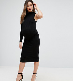 Платье в рубчик с одним рукавом ASOS Maternity - Синий