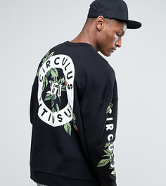 Оversize-свитшот с принтом на спине и рукавах ASOS TALL - Черный