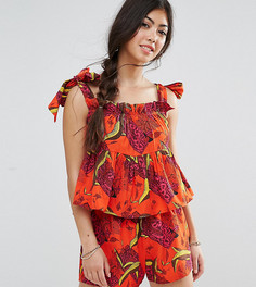 Топ с цветочным принтом ASOS PETITE - Мульти