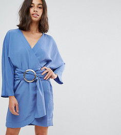 Повседневное платье мини в стиле 80-х ASOS PETITE - Синий