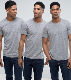 3 узких серых футболки с круглым вырезом Abercrombie &amp; Fitch - Скидка 25 - Серый