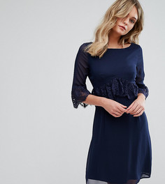 Свободное платье с кружевной отделкой Elise Ryan - Темно-синий
