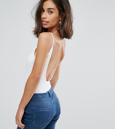 Боди с овальным вырезом ASOS PETITE - Белый