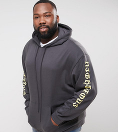 Oversize-худи с принтом ASOS PLUS - Черный