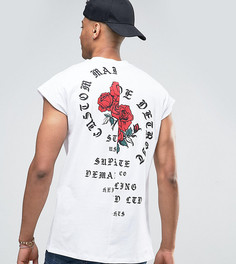 Свободная футболка без рукавов с розами ASOS TALL - Белый