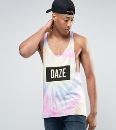 Майка-борцовка с необработанными краями, эффектом тай-дай и принтом Daze ASOS TALL - Мульти