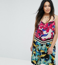 Платье на бретельках с тропическим принтом ASOS CURVE - Мульти